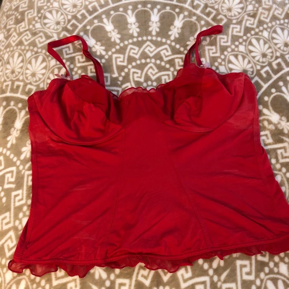 Spandex mesh torsolette bra